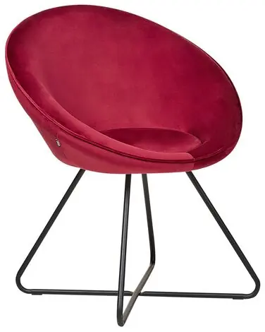 Dining Chair FLOBY II Velvet Red - Dining Room