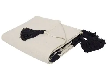 Blanket SEDIO Cotton 125 x 150 cm White - Home Accessories