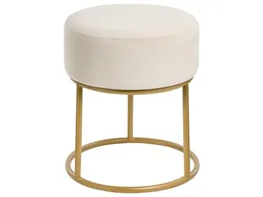 Taburete DELCO Terciopelo Beige claro - Sala de estar