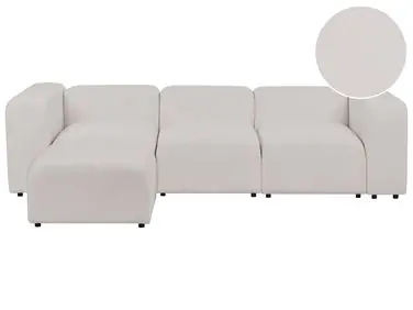 Sofá modular 3 plazas FALSTERBO Gris claro Bouclé con otomana - Sala de estar