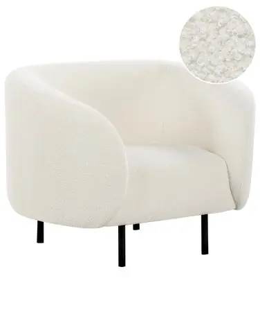 Armchair LOEN Boucle White - Living Room
