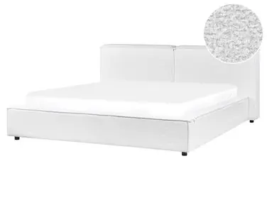 Bed Boucle LINARDS 160 x 200 cm (EU King Size) White - Bedroom