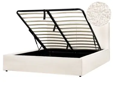 Ottoman Bed MOISSAC Boucle Off-White 160 x 200 cm (EU King Size)