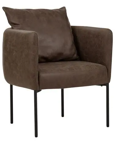 Armchair MALMOS Faux Leather Dark Brown - Living Room