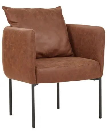 Armchair MALMOS Faux Leather Brown - Living Room