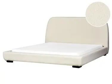 Waterbed Boucle ROISEL 160 x 200 cm (EU King Size) Light Beige - Bedroom