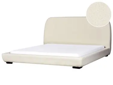 Waterbed Boucle ROISEL 180 x 200 cm (EU Super King) Light Beige - Bedroom