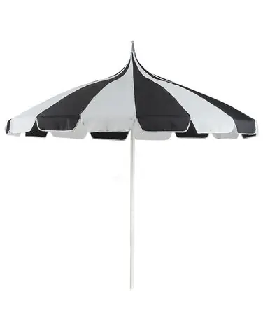 Sombrilla de jardín 245 cm MINOA Negro/Blanco - Jardín y balcón