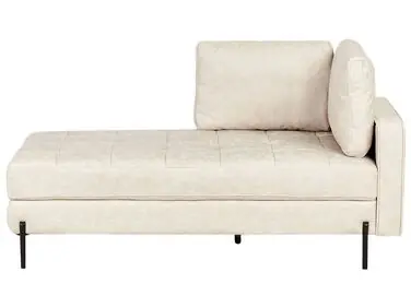 Chaise longue derecho REBAIS Piel sintética Beige claro - Sala de estar