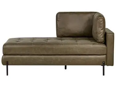 Chaise longue derecho REBAIS Piel sintética Verde - Sala de estar