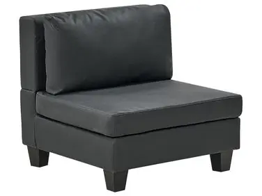 1-Seat Section UNSTAD Black Faux Leather