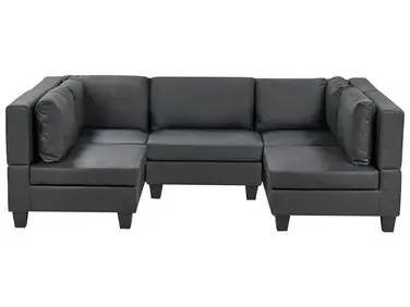 Sofá modular en forma de U 5 plazas UNSTAD Negro Piel sintética - Sala de estar
