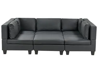 Sofá modular en forma de U 5 plazas UNSTAD Negro Piel sintética - Sala de estar