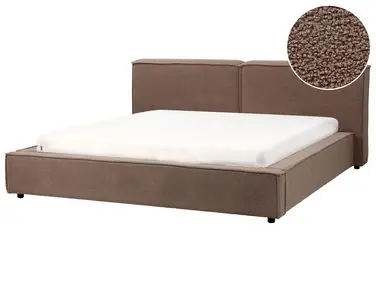 Bed Boucle LINARDS 180 x 200 cm (EU Super King) Brown - Bedroom
