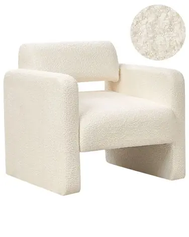 Armchair HALLSBERG Boucle Off-White