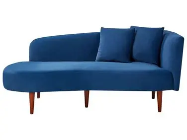 Chaise longue derecho CHAUMONT Terciopelo Azul marino - Sala de estar