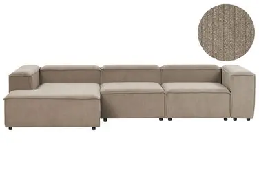 Sofá modular esquinero 4 plazas ARDAL Derecha Marrón claro Pana - Sala de estar