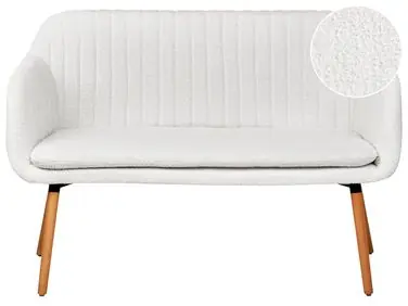Banco de comedor 2 plazas TABY Bouclé Blanco crema - Sala de estar