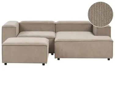 Sofá modular esquinero 3 plazas ARDAL Izquierda Marrón claro Pana con otomana - Sala de estar