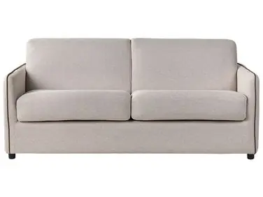 Sofa Bed 2 Seater ISHOJ Fabric Light Beige - Living Room