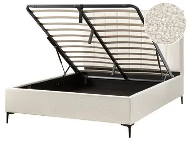 Ottoman Bed SEZANNE Boucle Off-White 160 x 200 cm (EU King Size)