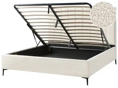 Ottoman Bed SEZANNE Boucle Off-White 180 x 200 cm (EU Super King)