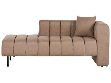Chaise longue derecho LANNILS Tela Marrón claro - Sala de estar