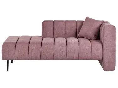 Chaise longue derecho LANNILS Tela Rosa - Sala de estar