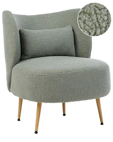 Armchair OTSBY II with Cushion Boucle Green - Living Room