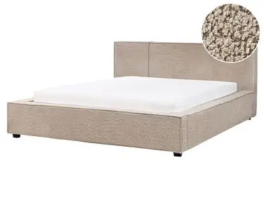 Bed Boucle MIRANDE 160 x 200 cm (EU King Size) Taupe - Bedroom