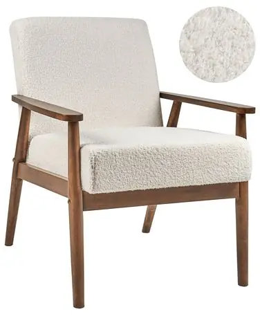 Armchair ESRUM Boucle Dark Brown/ White - Living Room