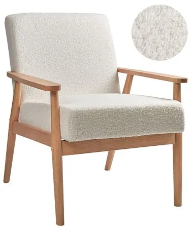 Armchair ESRUM Boucle Light Brown/ White - Living Room