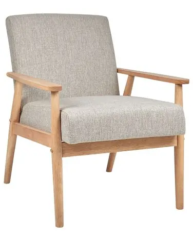 Armchair ESRUM Fabric Light Brown/ Grey - Living Room