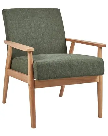 Armchair ESRUM Fabric Light Brown/ Green - Living Room