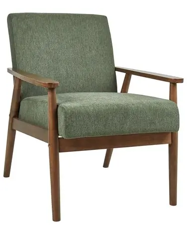 Armchair ESRUM Fabric Dark Brown/ Green - Living Room
