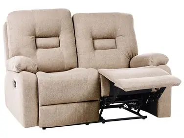 Sofá reclinable manual 2 plazas BERGEN Tela Beige - Sala de estar