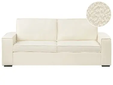 Sofa Bed 3 Seater VUOKATTI Boucle Off-White
