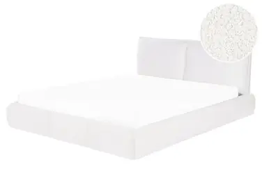 Waterbed Boucle VINAY 160 x 200 cm (EU King Size) White - Bedroom
