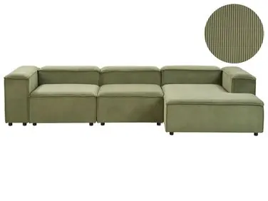 Sofá modular esquinero 4 plazas ARDAL Izquierda Verde Pana - Sala de estar