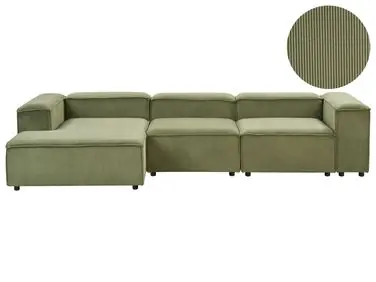 Sofá modular esquinero 4 plazas ARDAL Derecha Verde Pana - Sala de estar