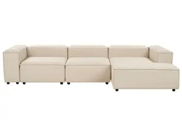 Sofá modular esquinero 4 plazas ARDAL Izquierda Beige Tela - Sala de estar