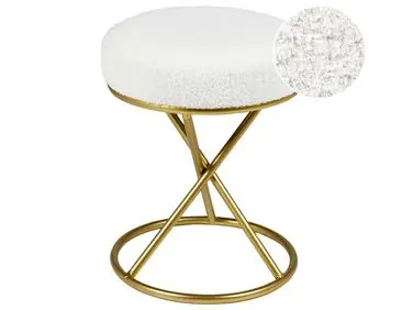 Taburete PRESHO Bouclé Blanco crema - Sala de estar