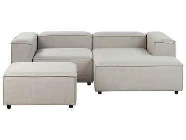 Sofá modular esquinero 3 plazas ARDAL Izquierda Gris claro Tela con otomana - Sala de estar