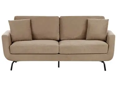 Sofa 3 Seater VESALA Fabric Light Brown - Living Room
