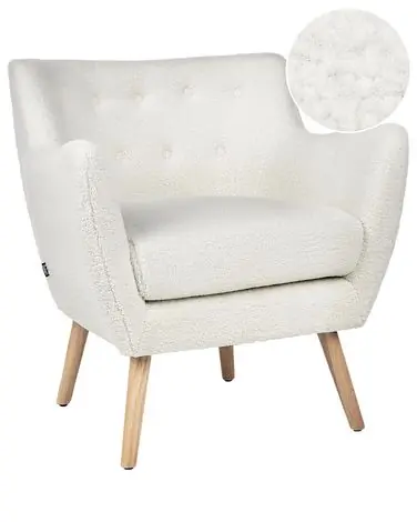 Armchair DRAMMEN Boucle White - Living Room