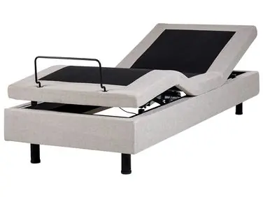 Adjustable Bed without Headboard Fabric DUKE 80 x 200 cm (EU Small Single) Beige - Bedroom