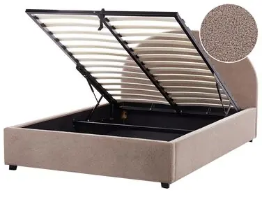 Ottoman Bed VAUCLUSE Boucle Taupe 140 x 200 cm (EU Double) - Bedroom