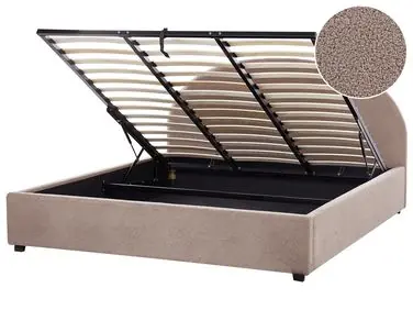 Ottoman Bed VAUCLUSE Boucle Taupe 180 x 200 cm (EU Super King) - Bedroom