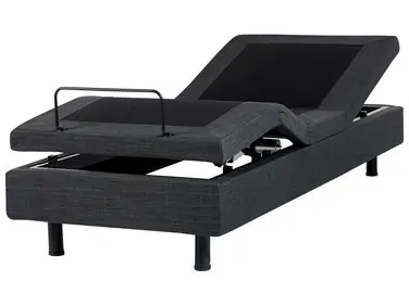 Adjustable Bed without Headboard Fabric DUKE 80 x 200 cm (EU Small Single) Dark Grey - Bedroom
