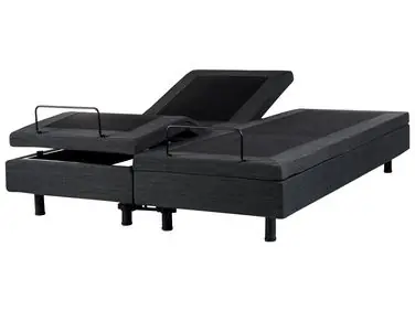 Adjustable Bed without Headboard Fabric DUKE 160 x 200 cm (EU King Size) Dark Grey - Bedroom